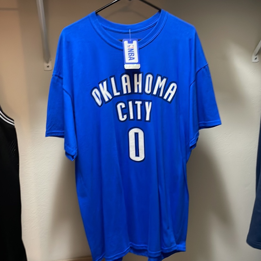 NEW OKLAHOMA CITY THUNDER RUSSELL WESTBROOK ADIDAS SHIRT MENS XL